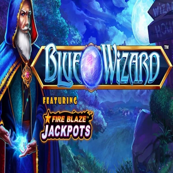 Blue Wizard Fire Blaze Jackpots by Rarestone Gaming, showcased at casino-days.co – game logo
